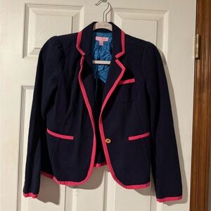 Lilly Pulitzer Navy Blazer with Pink Accents